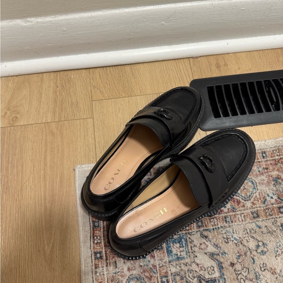 Coach Black Leather Loafers - Picture 8 of 9